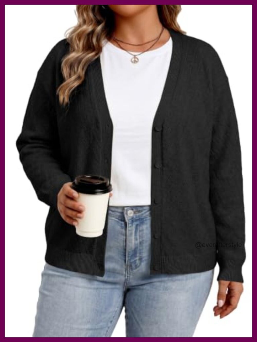 Plus Size Womens Long Sleeve Open Front Cardigan Sweater